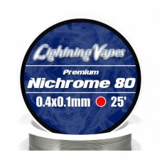 Lightning Vapes Bobina Ni80 0.4x0.1mm 25ft